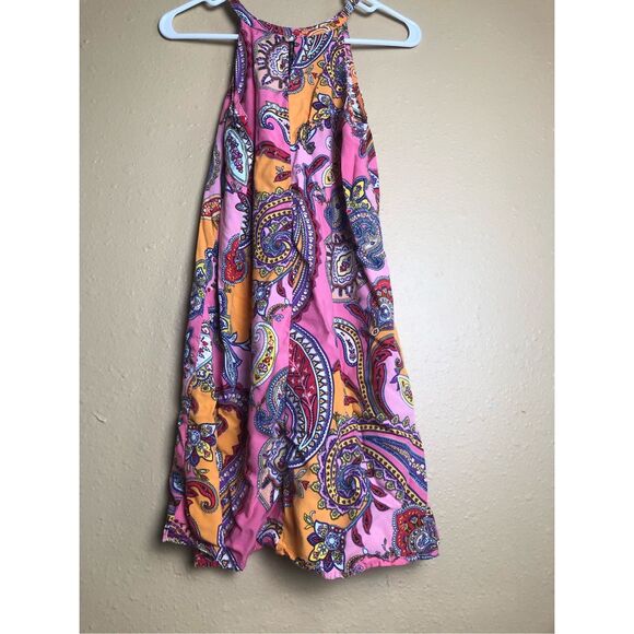 Old Navy Boho Paisley Halter Dress Small Pink Orange Summer Festival - Picture 6 of 12